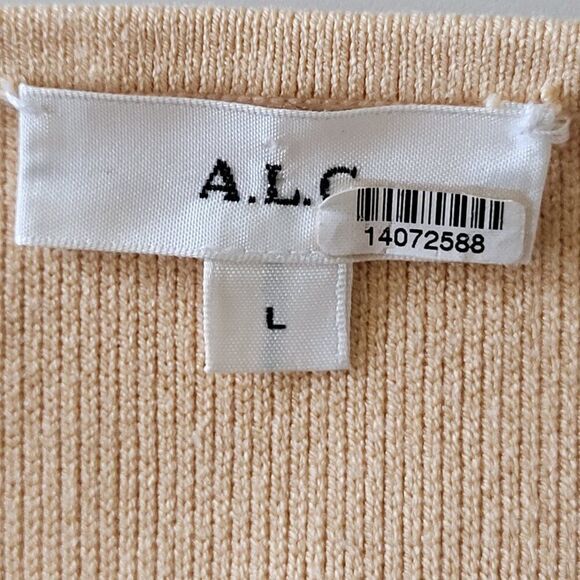 A.L.C. Large Winnie Yellow Bra Top RTR Viscose Ribbed Stretch Adj Straps - Picture 4 of 13
